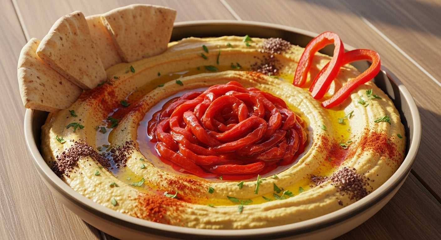 ๐ถ๏ธ ๐ฅ Hummus - With Smoky Roasted Red Pepper ๐ถ๏ธ๐ข VEGAN๐ข