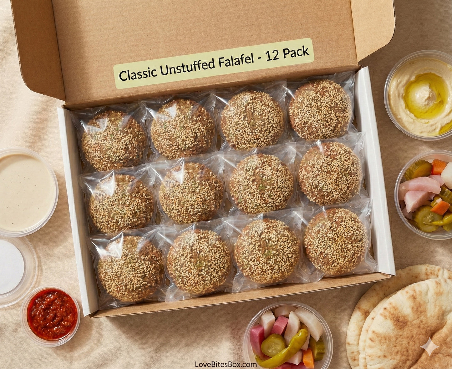 Unstuffed Classic "Just Falafel" or  "Meal-Kit"  (4/6/12 Pk)-Boxes